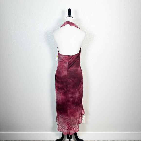 Vintage Deadstock Y2K Fairy Grunge Whimsigoth HOCO Halter Asymmetrical Dress L - Picture 7 of 14